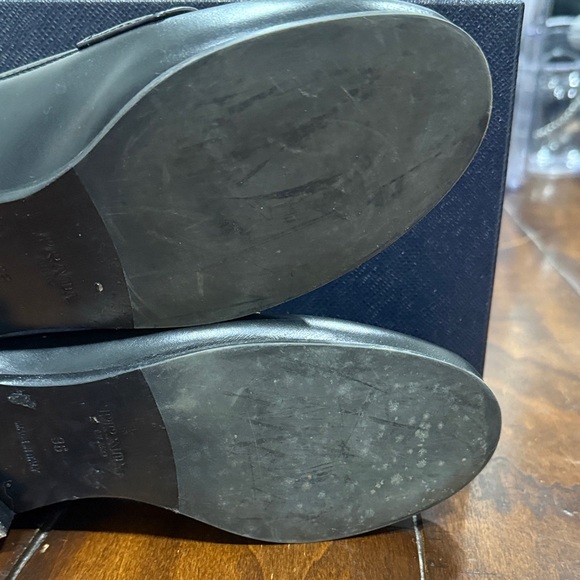 Prada Women's Classic Black Leather Loafers - Picture 7 of 9